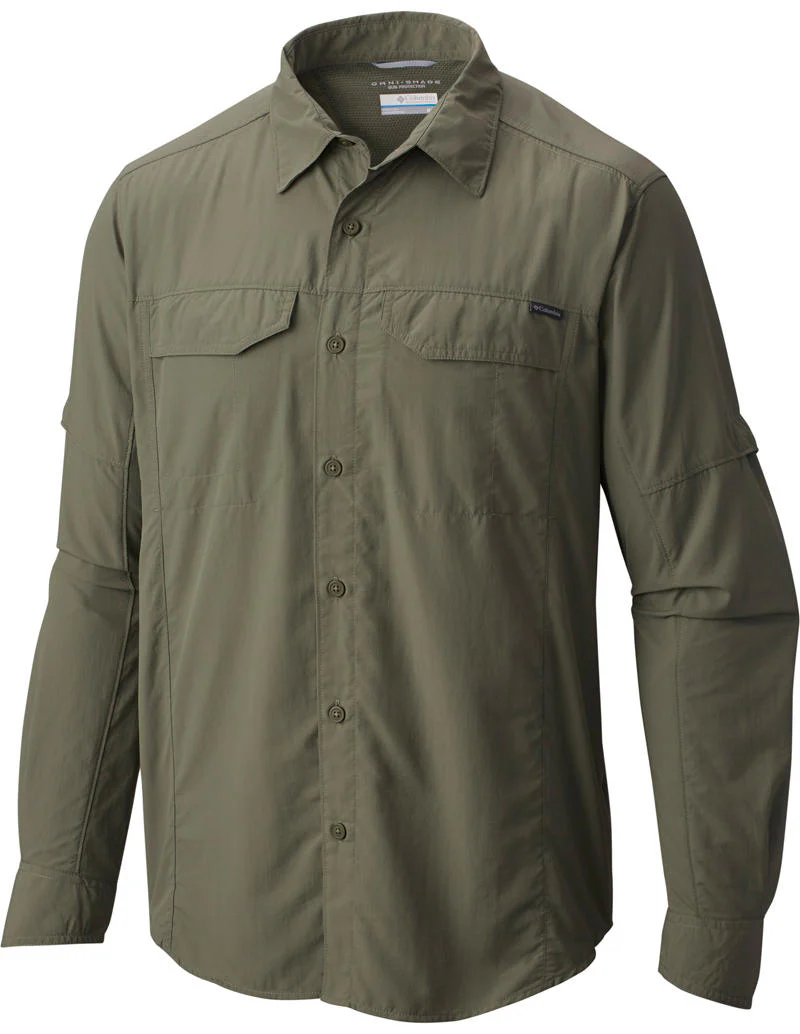 Columbia Men Green Silver Ridge Long Sleeve Shirt (Sun Protection)