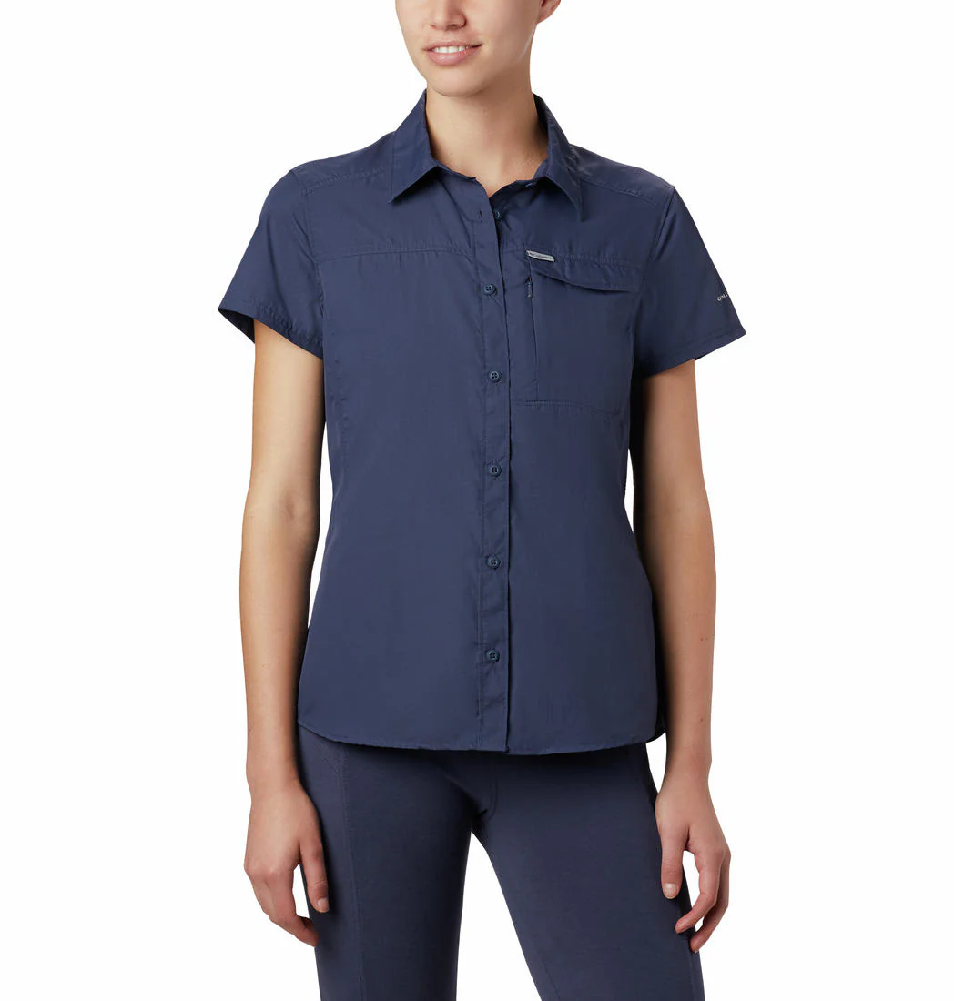 Columbia Women Navy Blue Silver Ridge 2.0 Short Sleeve (Sun Protection)