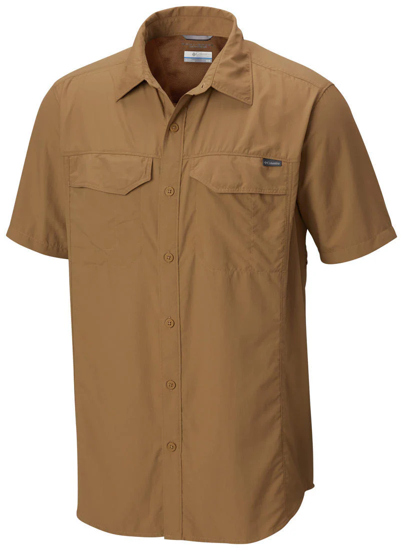 Columbia Men Brown Silver Ridge Short Sleeve Shirt (Sun Protection)