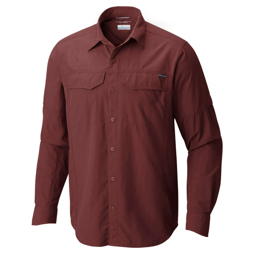 Columbia Men Orange Silver Ridge Short Sleeve Shirt (Sun Protection)