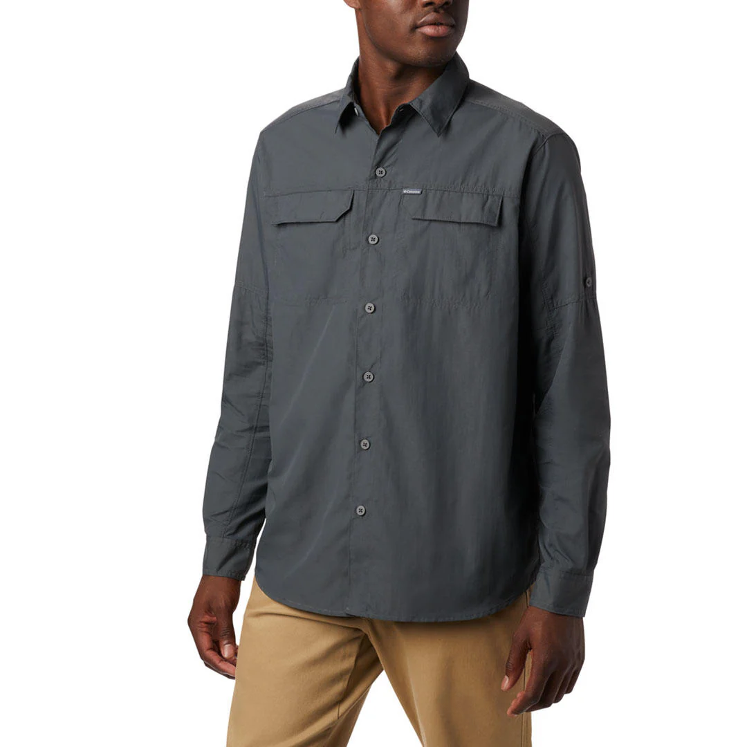 Columbia Men Grey Silver Ridge2.0 Long Sleeve Shirt (Sun Protection)