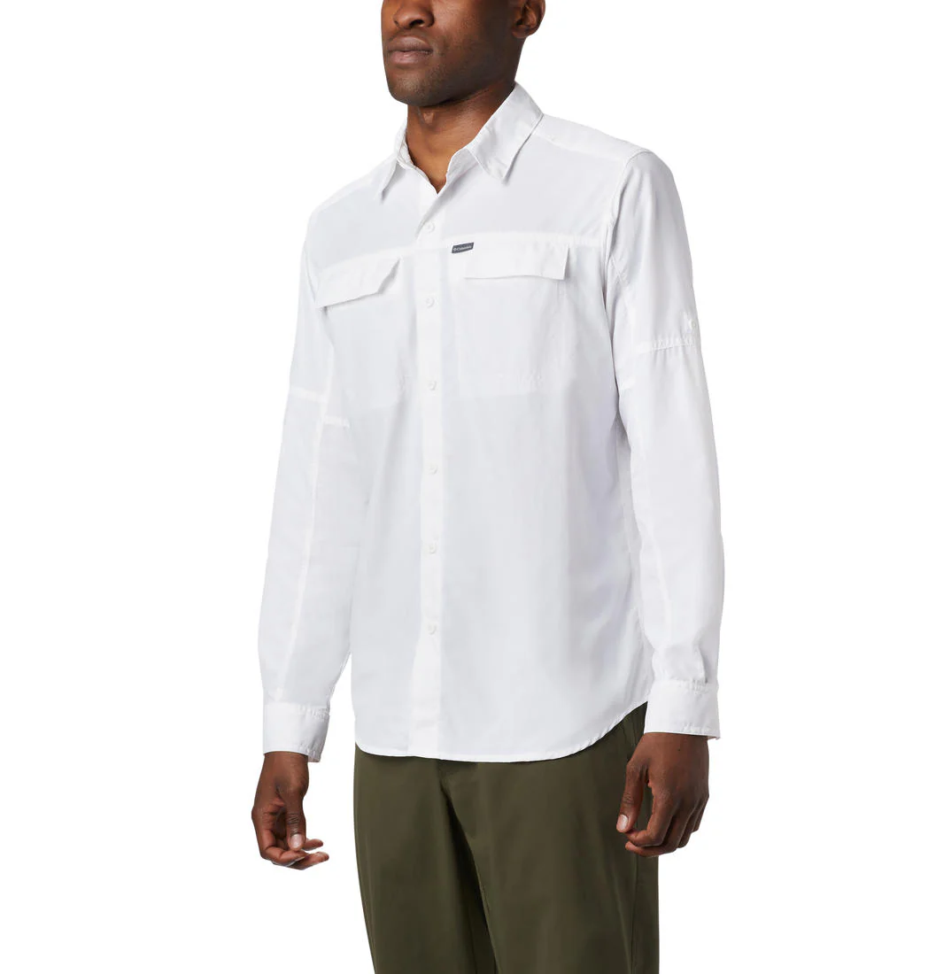 Columbia Men White Silver Ridge2.0 Long Sleeve Shirt (Sun Protection)