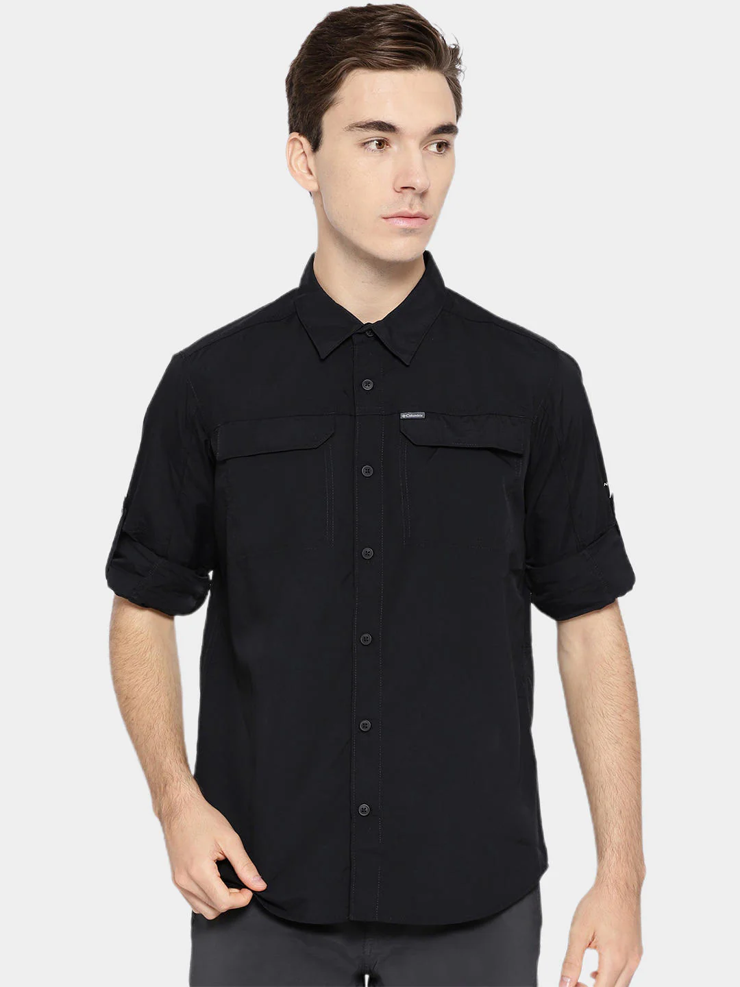 Columbia Men Black Silver Ridge 2.0 Long Sleeve Shirt (Sun Protection)