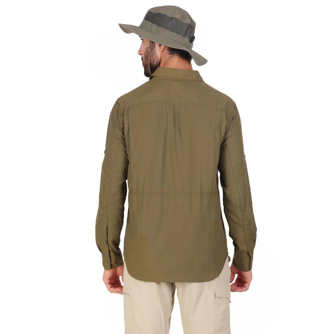 Columbia Men Green Silver Ridge 2.0 Long Sleeve Shirt (Sun Protection)