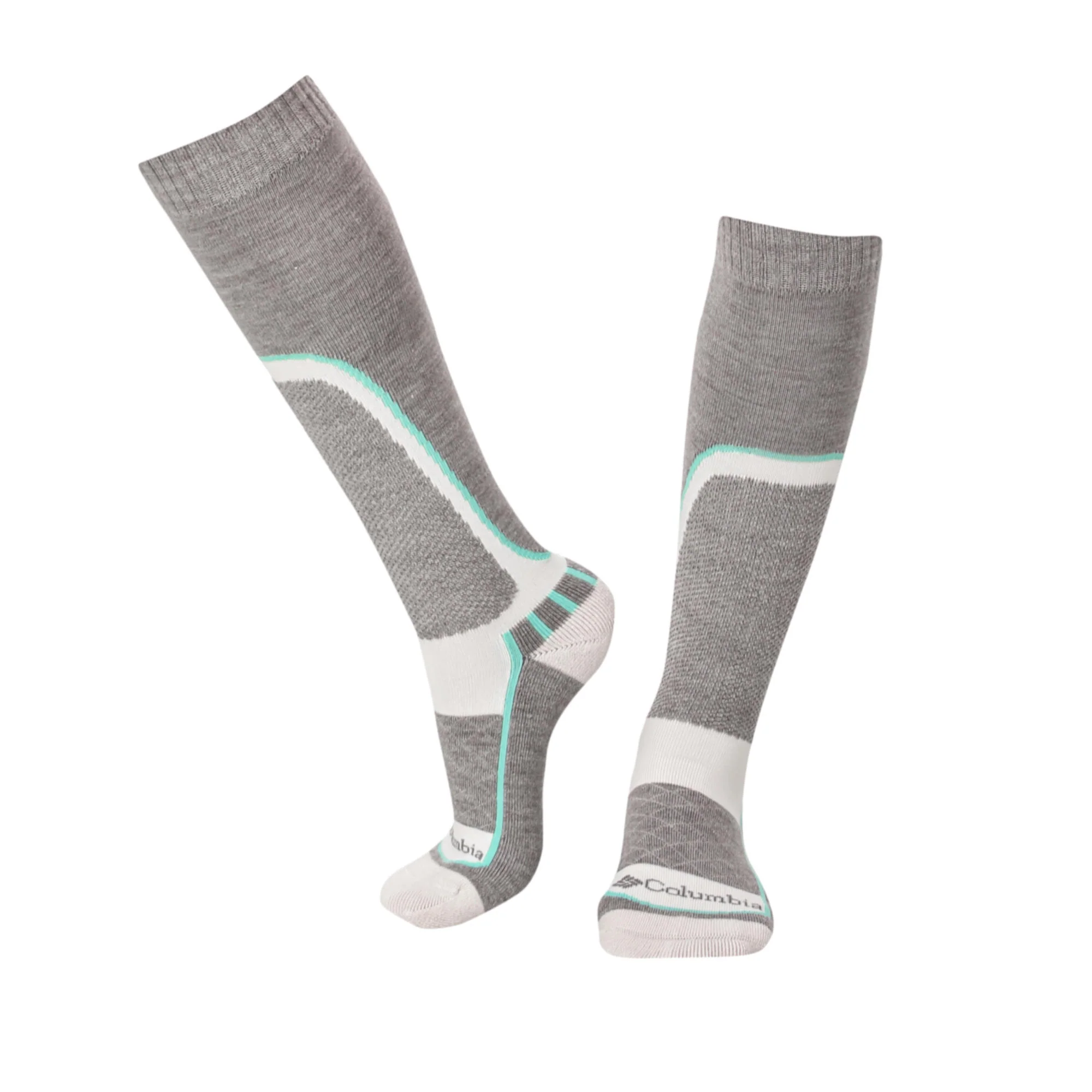 Columbia Unisex White SOCKS UX 1P SKI OTC/MED 1 PAIR   (1 Pair) (Non Returnable)