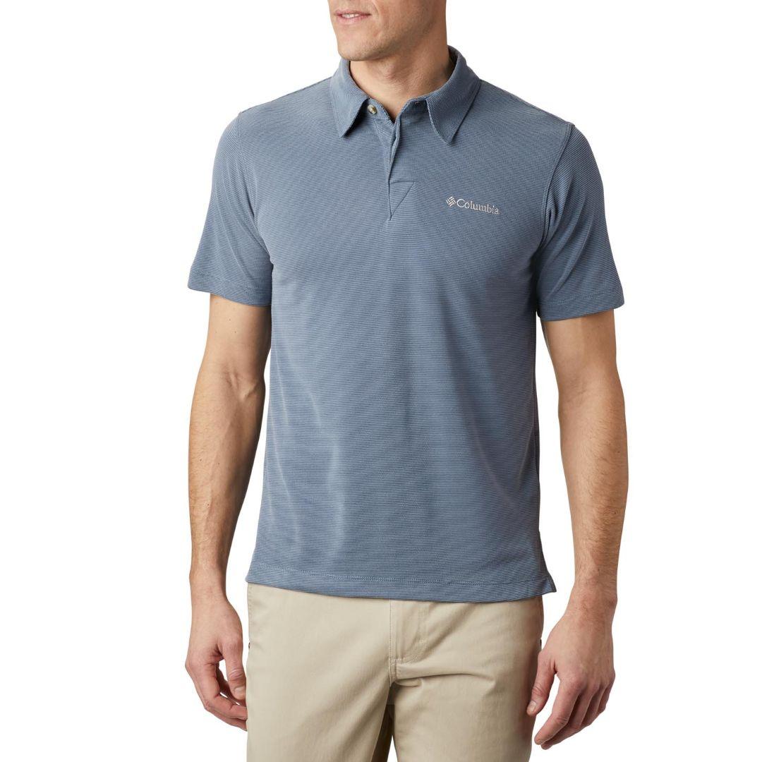 Columbia Men Blue Sun Ridge Polo (Sun Protection)