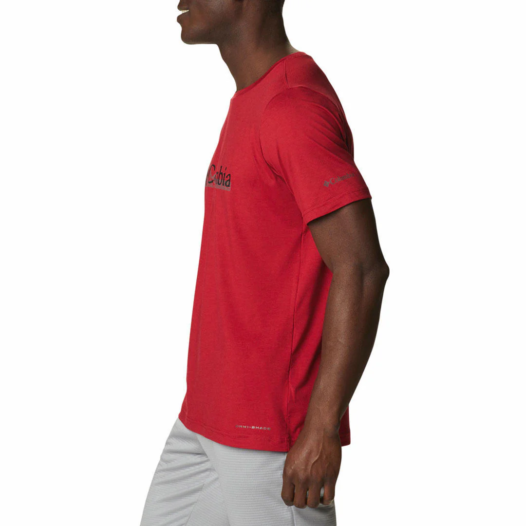 Columbia Men Red Tech Trail Graphic Tee (Sun Protection) - Image 5