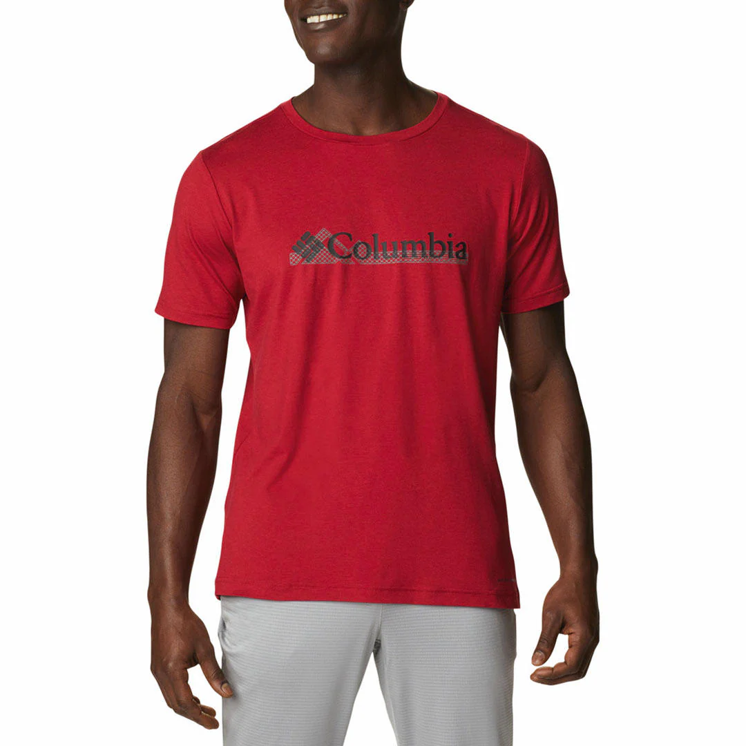 Columbia Men Red Tech Trail Graphic Tee (Sun Protection) - Image 6