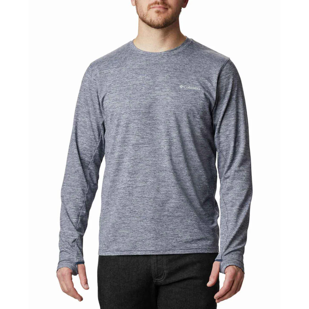 Columbia Men Blue Tech Trail Long Sleeve Crew II