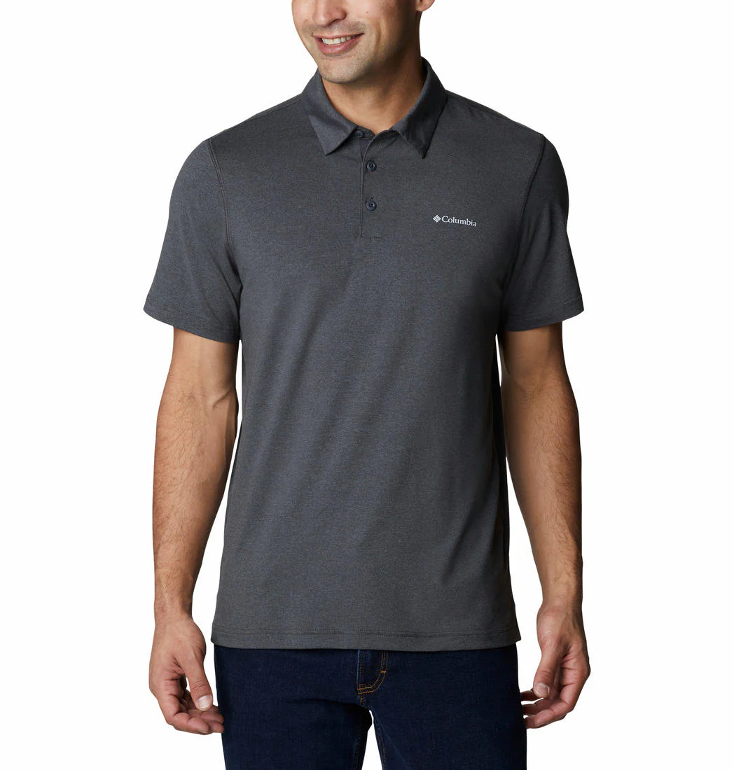 Columbia Men Black Tech Trail Polo (Sun Protection)