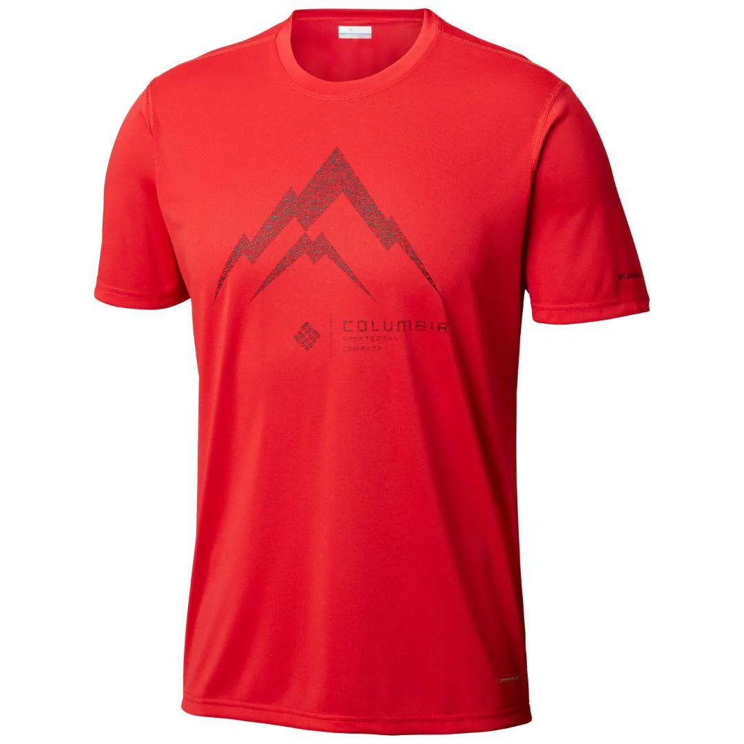 Columbia Men Red Timber Trek Graphic Short Sleeve Shirt