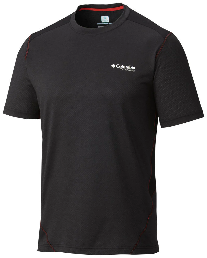 Columbia Men Black Titan Ice Mens Short Sleeve Shirt