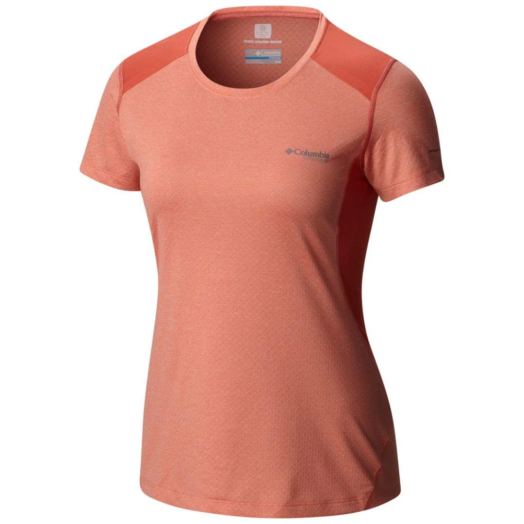 Columbia Women Peach Titan Ice Short Sleeve Shirt