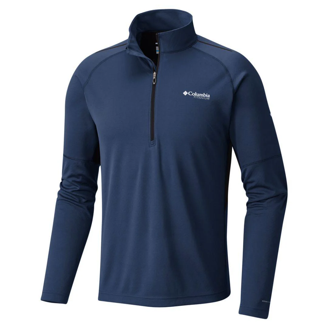 Columbia Men Blue Titan Trail Half Zip (Sun Protection)