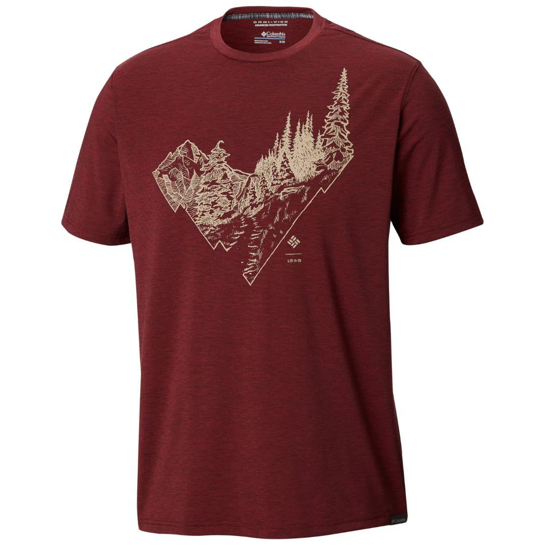 Columbia Men Red Trail Shaker II Short Sleeve Shirt (Sun Protection)