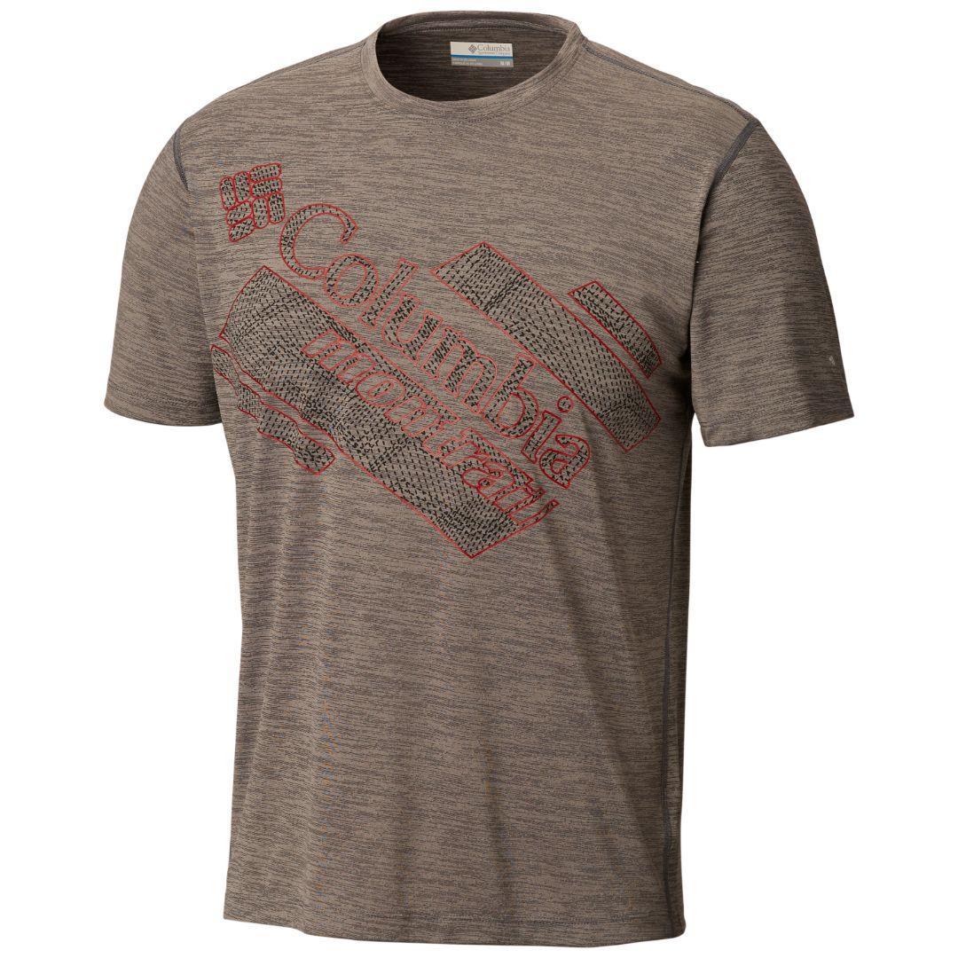 Columbia Men Grey Trinity Trail 2.0 Graphic Short Sleeve (Sun Protection)