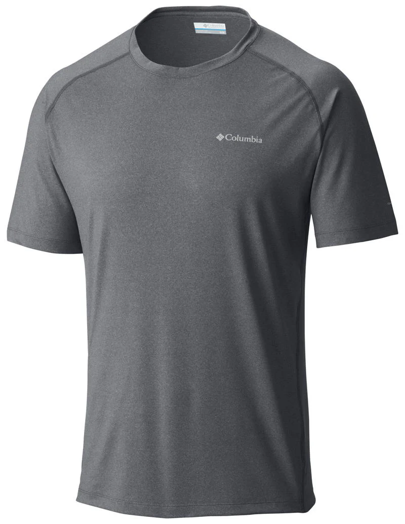 Columbia Men Grey Tuk Mountain Mens Short Sleeve Shirt (Sun Protection)