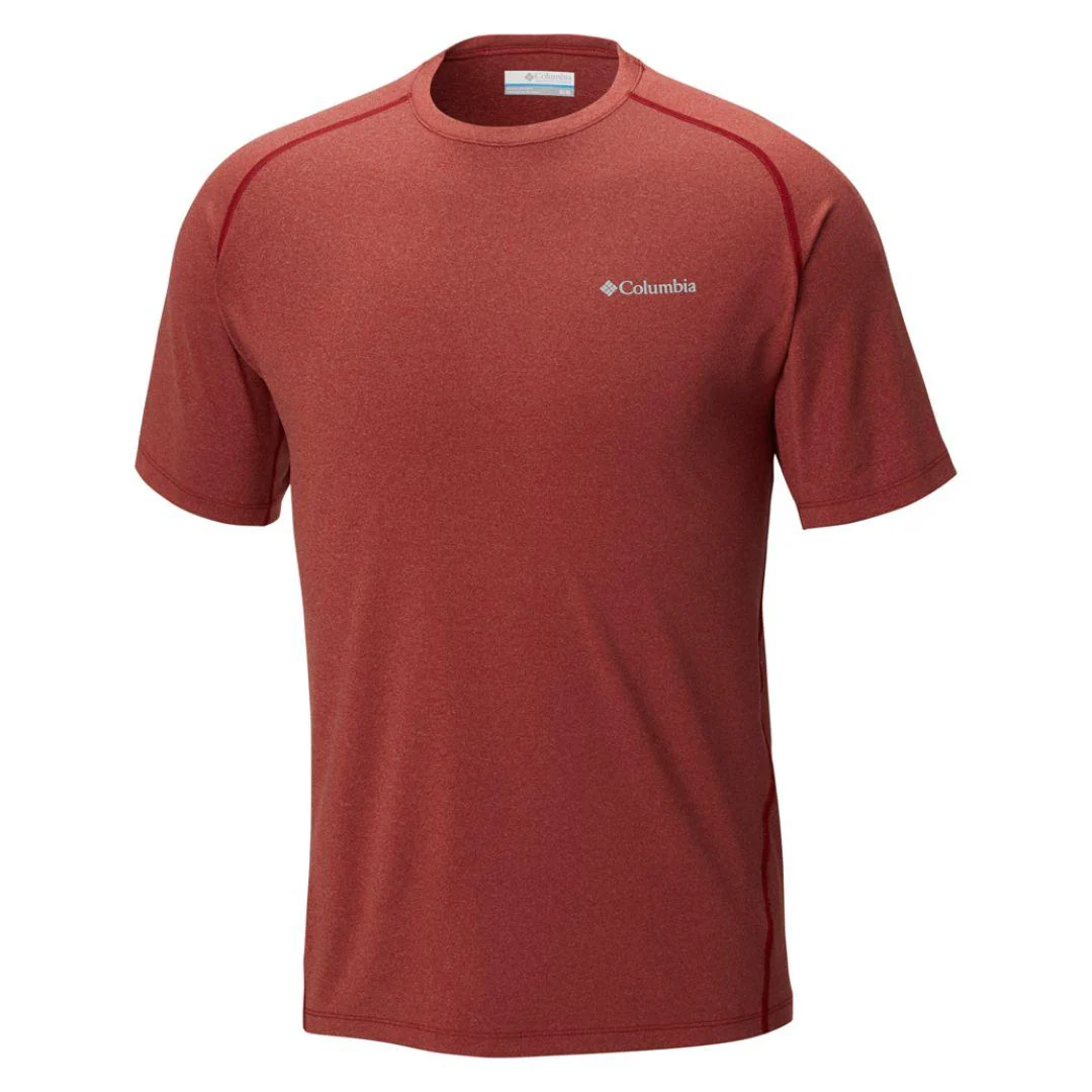 Columbia Men Red Tuk Mountain Mens Short Sleeve Shirt (Sun Protection)