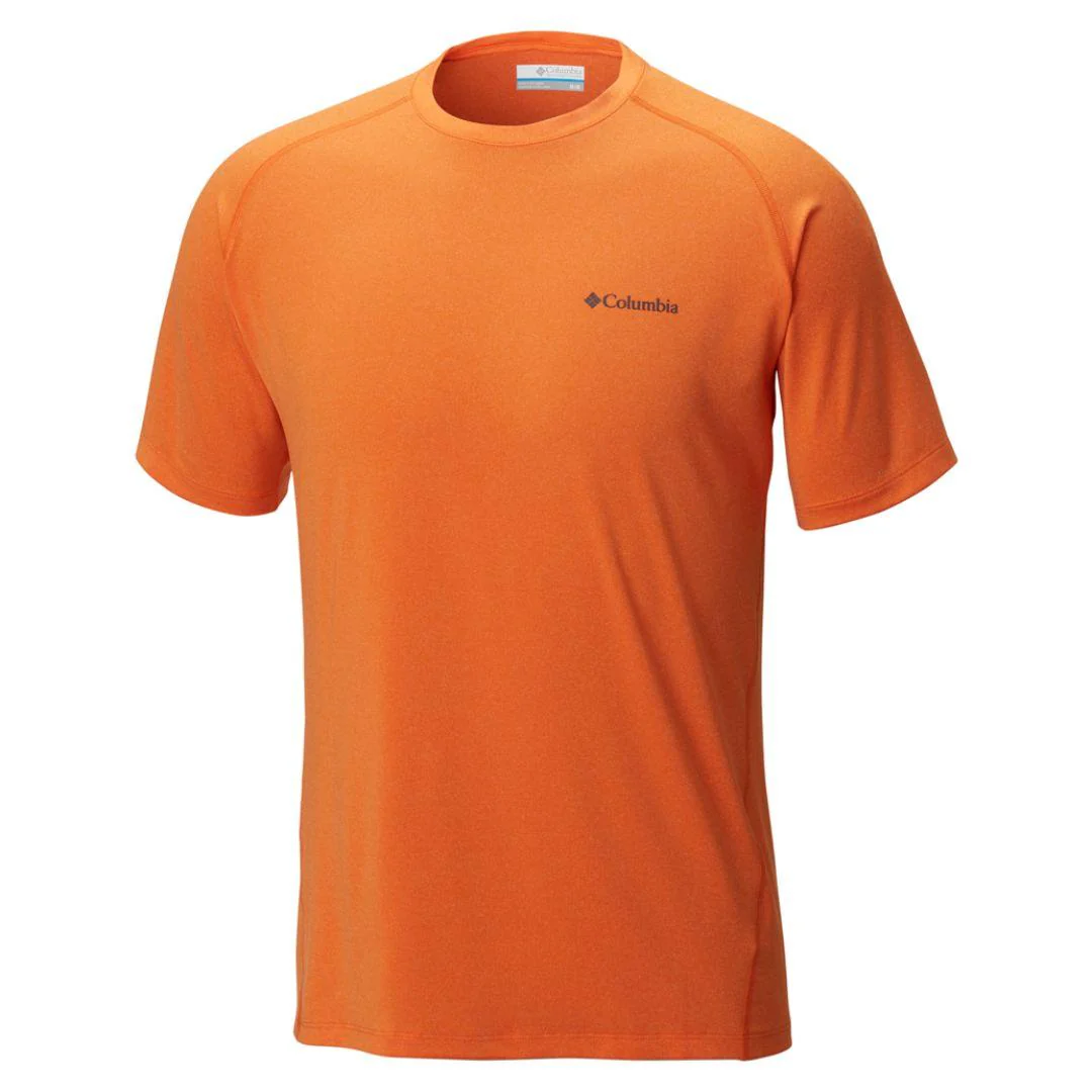 Columbia Men Orange Tuk Mountain Mens Short Sleeve Shirt (Sun Protection)