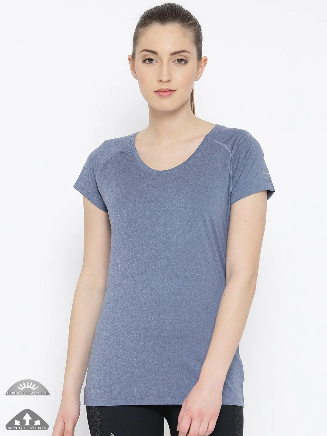 Columbia Women Blue Tuk Mountain Womens Short Sleeve Shirt (Sun Protection)
