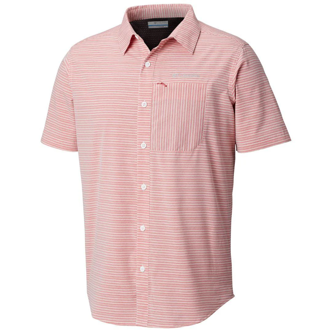 Columbia Men Red Twisted Creek II Short Sleeve Shirt (Sun Protection)