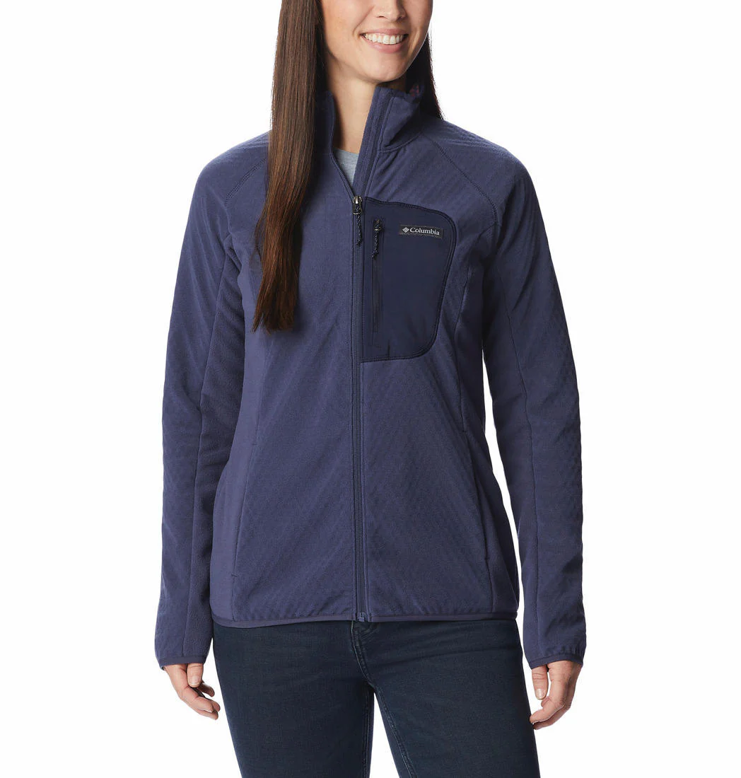 Columbia Women Navy Blue W Outdoor Tracks Full Zip