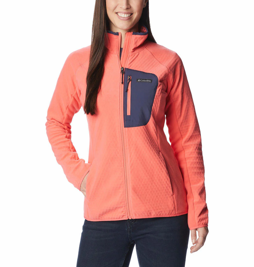 Columbia Women Pink W Outdoor Tracks Full Zip