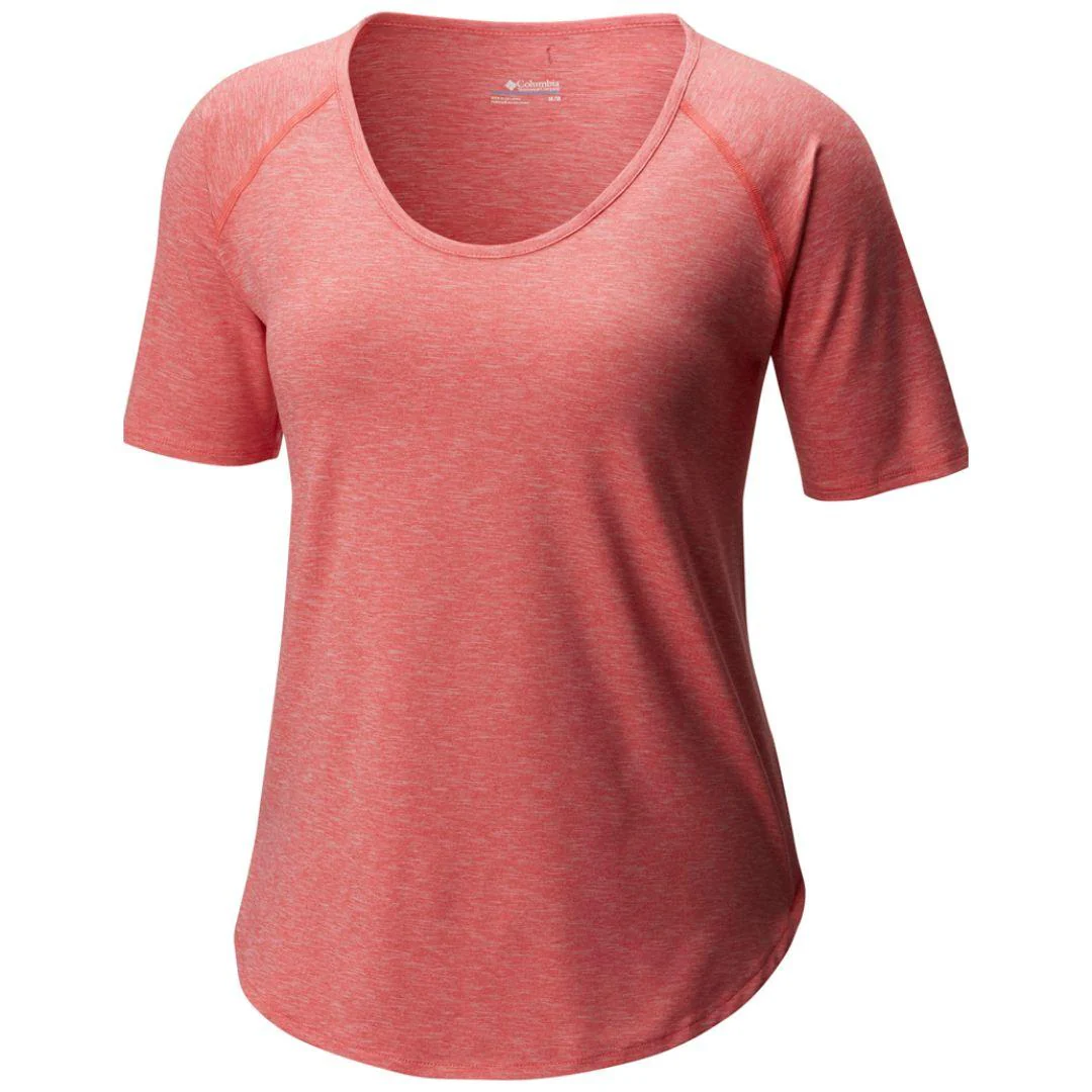Columbia Women Pink Wander More SS Tee (Sun Protection)