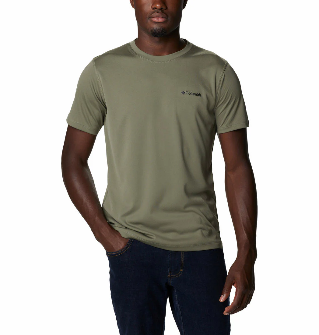 Columbia Men Green Zero Rules Short Sleeve Shirt (Sun Protection)