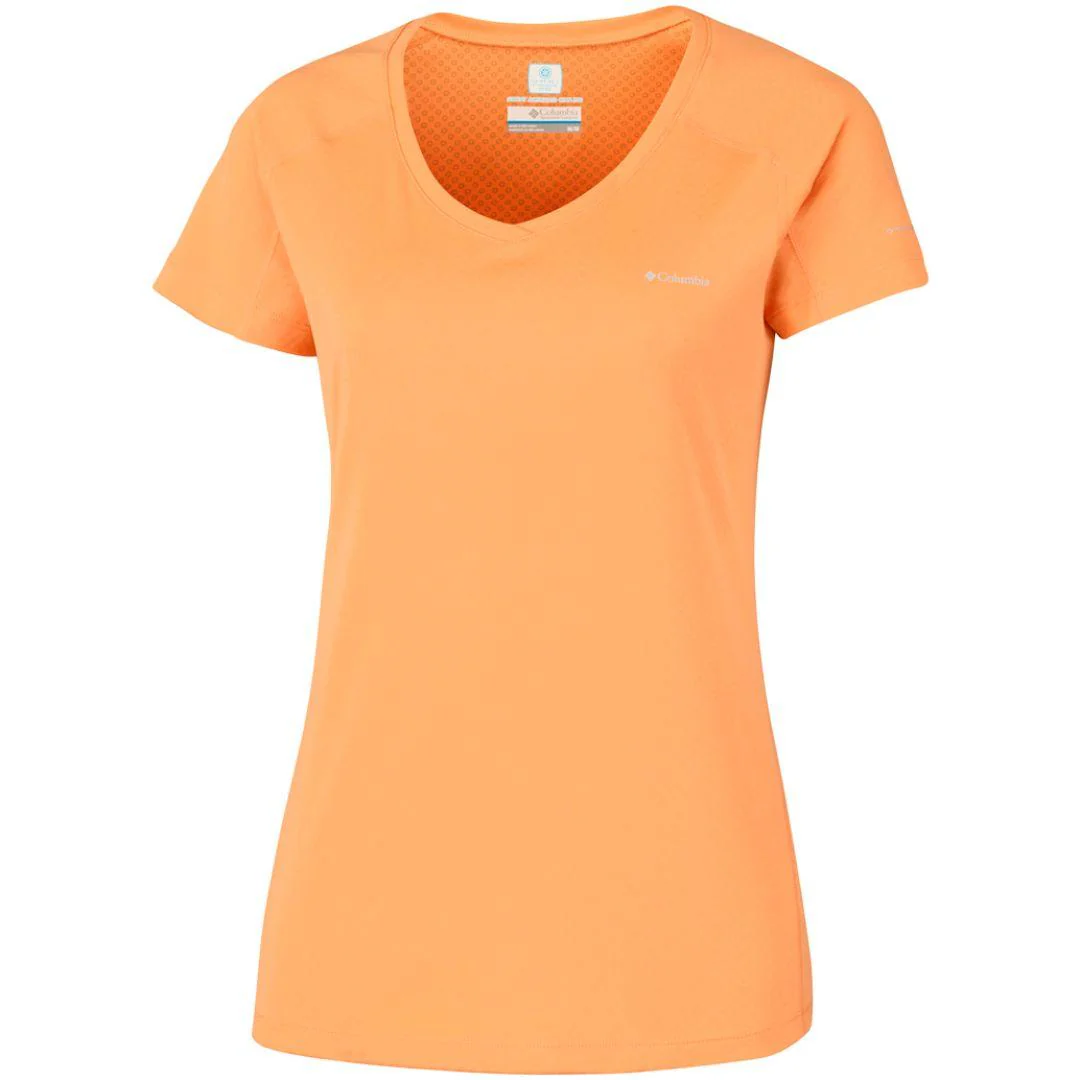 Columbia Women Orange Zero Rules Short Sleeve Shirt (Sun Protection)