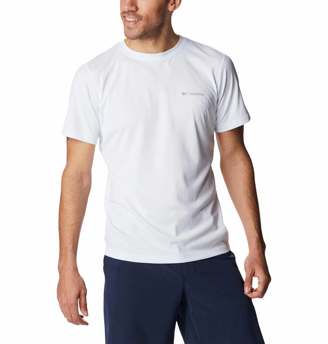 Columbia Men White Zero Rules Short Sleeve Shirt (Sun Protection)